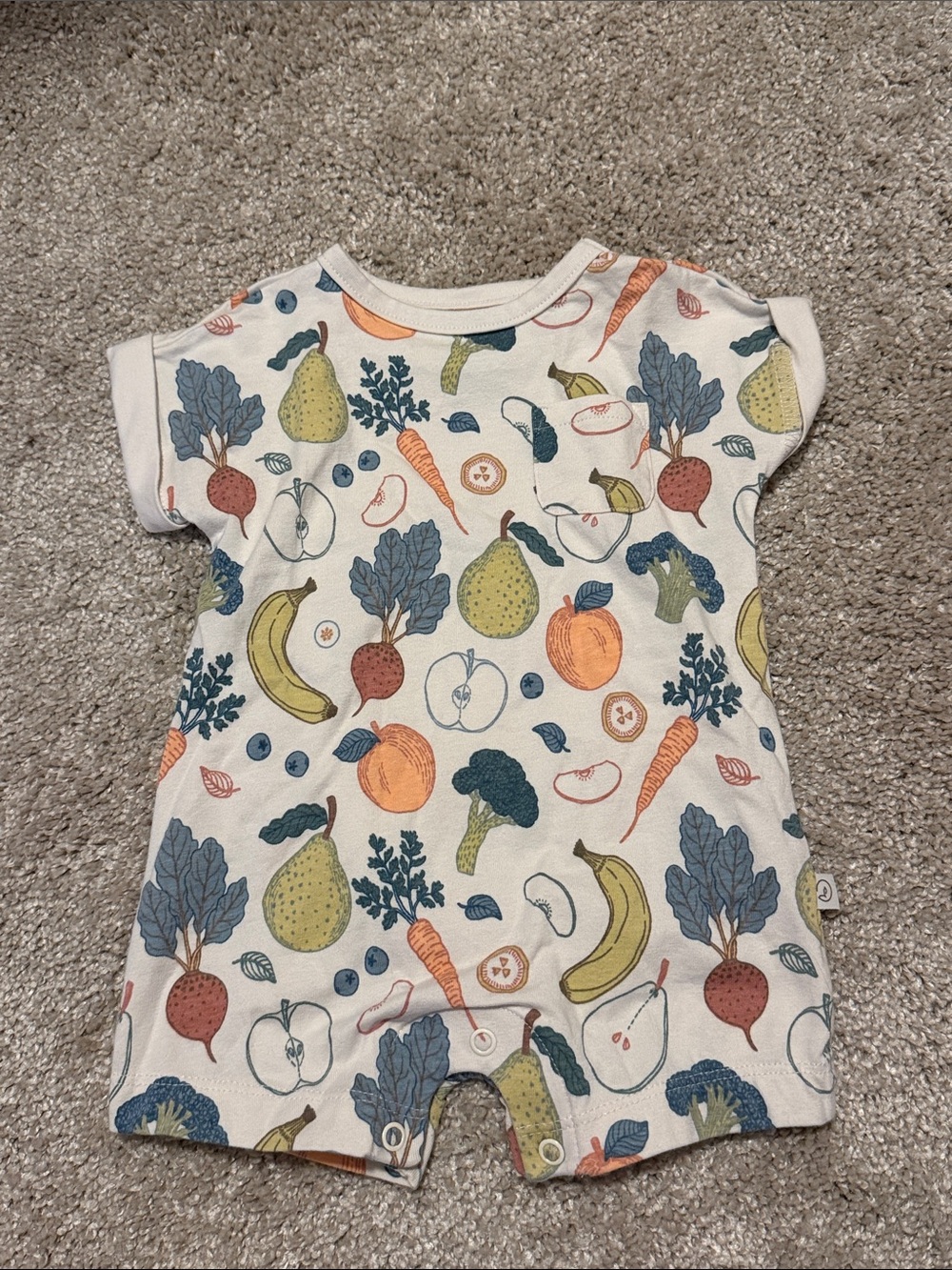 NWOT Little Planet Fruit & Veg Printed Baby One-Piece Bodysuit